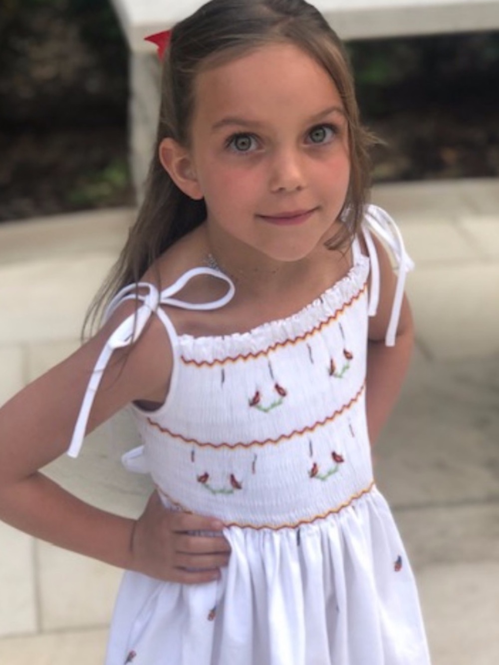 EMILY LACEY baby girls smocked parrot dress